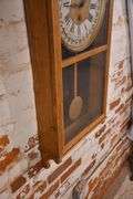 Sessions vintage calendar wall clock with oak case; 10271-065