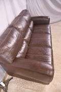 Brown leather type sofa; 1152-110