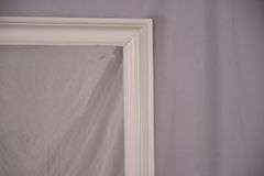 Large mirror with white frame; 55-12190