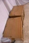 Pair of end tables with brass galleries; 55-12284