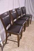 Set of 4 synthetic leather bar chairs; 1153-087