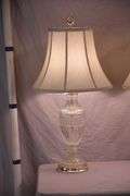 Pair of crystal lamps with shades; 1116-735