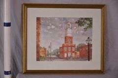 Framed print of the Winnsboro, SC Clock Tower by William L. Powers; 1007-112