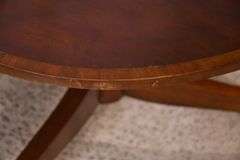 Oval mahogany double pedestal dining table with 3 leaves; 18301-001