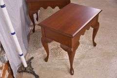 Pair of cherry single drawer end tables; 1116-743