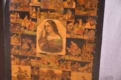 Vintage decoupage 2-panel folding dressing screen; 18308-009