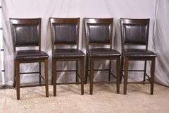 Set of 4 synthetic leather bar chairs; 1153-087