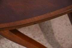 Oval mahogany double pedestal dining table with 3 leaves; 18301-001