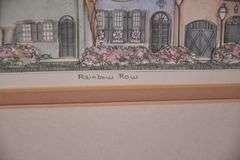 Framed sculptured watercolor print "Rainbow Row" by Patsy Gullett; 18092-025