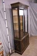 Drexel Heritage "Et Cetera" black and gold Oriental decorated curio; 4779-006