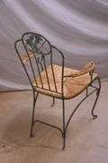 5 piece green iron dining set; 1116-746