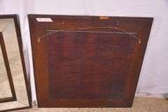 Pair of square mirrors with mahogany frames; 55-12315E