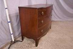 Johnson Furniture Co. mahogany 3 drawer bowfront dresser; 74-12856