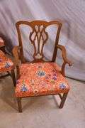 Set of 10 solid mahogany Chippendale style dining chairs; 55-12206