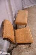 Mahogany vanity chair and bench; 55-12315F