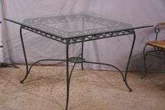 5 piece green iron dining set; 1116-746