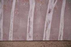 Large embellished print of trees on canvas; 396-1387