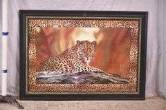 Large framed print of a leopard by Reid; 192-3096