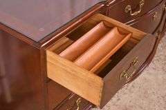 Baker inlaid mahogany 9 drawer triple dresser; 55-12266
