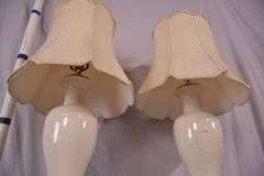 Pair of ceramic lamps with shades; 55-12276