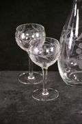 5 piece etched glass wine set with grape designs; 18308-018