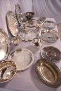 Large group of miscellaneous silverplate items; 16721-064A