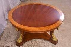 Kindel round inlaid mahogany coffee table; 4779-003