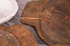 7 miscellaneous carved wooden dough bowls; 1037-1153B