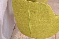 Pair of Noble House modern style green upholstered armchairs; 336-4583
