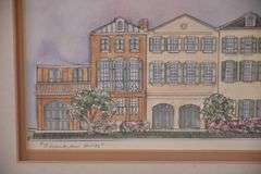 Framed sculptured watercolor print "Rainbow Row" by Patsy Gullett; 18092-025