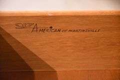 American of Martinsville walnut mid-century style armoire with fitted interior; 55-12346A