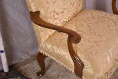 Carved Queen Anne style open armchair; 74-12869