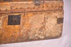Vintage hair-on-hide covered trunk; 18308-005