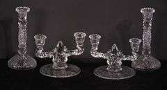2 pairs of crystal candlestands; 74-12881D