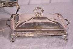 Group of 3 silverplate casserole dishes with Pyrex glass inserts; 74-12881A