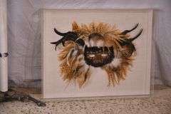 Framed pheasant feather mask; 55-12226