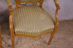 Pair of carved French style open armchairs; 55-12305