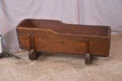 Early pine rocking cradle; 18308-008