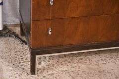 American of Martinsville walnut mid-century style armoire with fitted interior; 55-12346A
