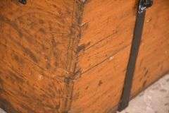 Vintage pine lift-top trunk; 55-12322