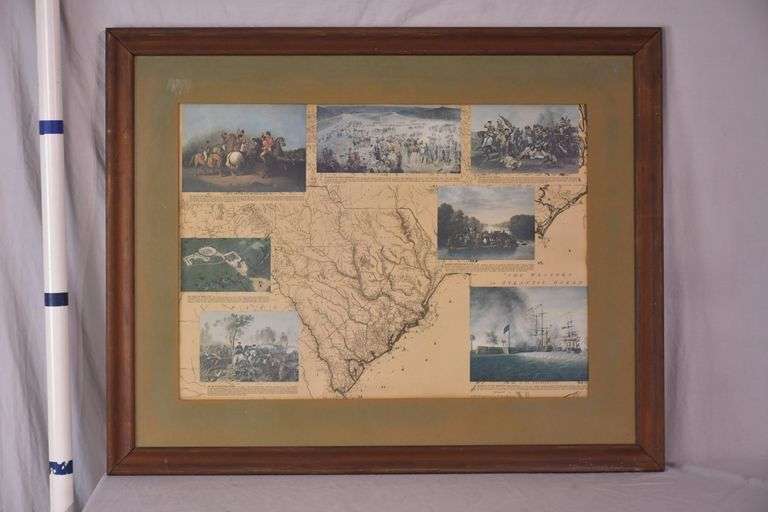Large framed vintage map of South Carolina; 192-3128 - R.H. Lee & Co ...