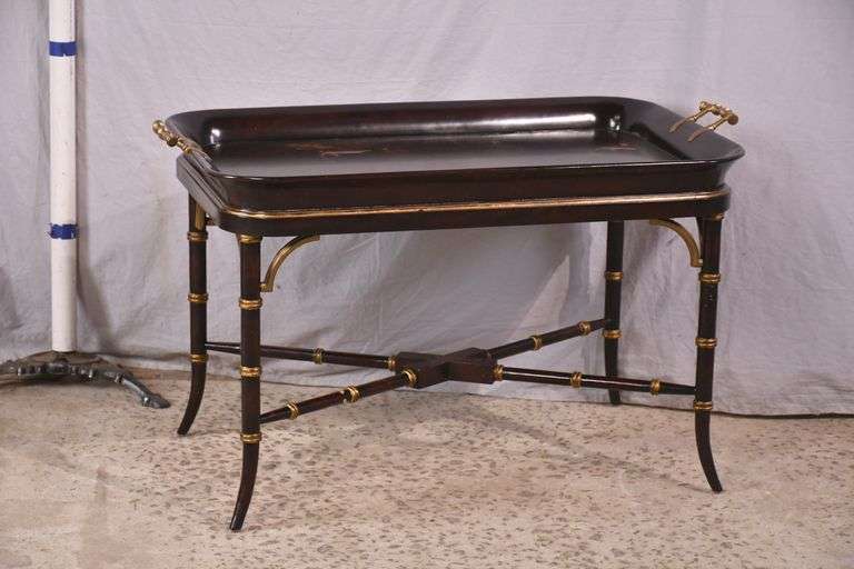 Theodore Alexander Oriental style tray top coffee table with gold ...