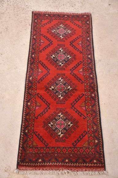 1.11'x4.8' hand knotted vintage Persian Khal Mehdi rug; 40-156808