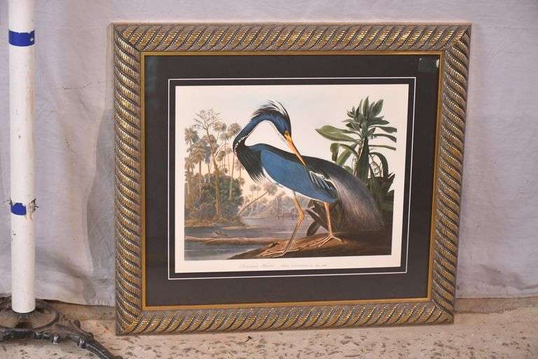 Framed print "Louisiana Heron" by John J. Audubon; 3431-034