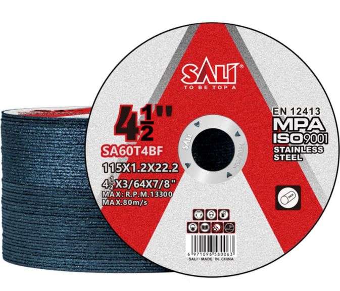 200 Disques à Tronçonner SALI 4 1/2 Pouces - Grains 80, Pour Meuleuse D'angle