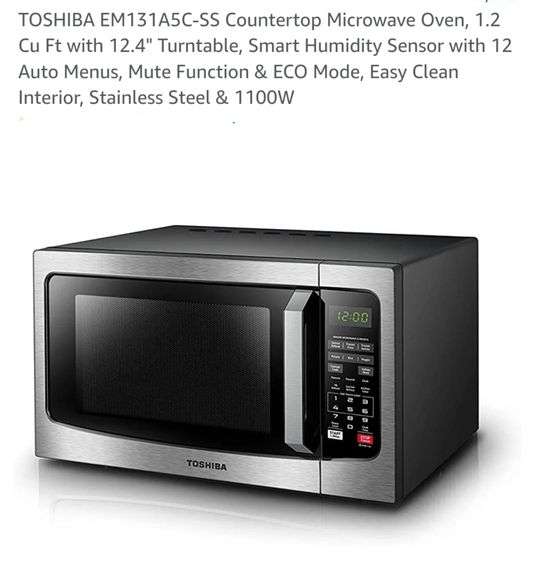 TOSHIBA EM131A5CSS Countertop Microwave Oven, 1.2 Cu Ft with 12.4