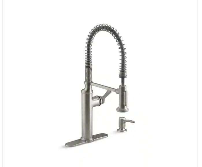 Kohler Vind Semi-Professional Pull-Down Kitchen Faucet – Vibrant Stainless – K-R33911-VS