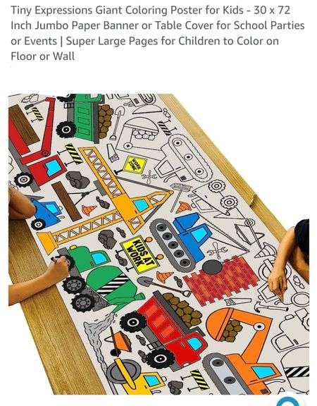 Tiny Expressions Giant Coloring Poster for Kids - 30 x 72 Inch Jumbo ...