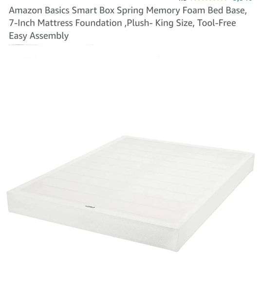 Amazon Basics Smart Box Spring Memory Foam Bed Base, 7Inch Mattress