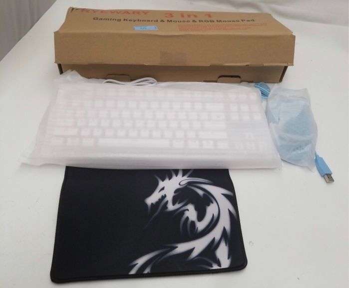 Gaming Keyboard and Mouse,3 in 1 Gaming Set,Rainbow LED Backlit Wired ...